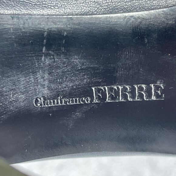 Gianfranco Ferre Pump Heels Shoes Navy Green Women's Size 39 US 9 Leather - Picture 12 of 16